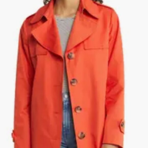 Sam Edelman. Size Lg. Mid-length. Poppy Orange. Gorgeous Trench! - Picture 5 of 16